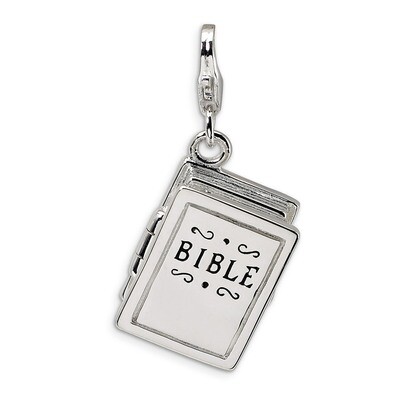 3-D Enameled Bible Charm Sterling Silver QCC517 by Amore La Vita, MPN: QCC517, 883957334745