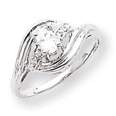 5x3mm Oval Cubic ZirconiDiamond Ring 14k White Gold X9723CZ_AA, MPN: X9723CZ_AA, 883957640457