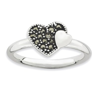 Marcasite Heart Ring - Sterling Silver QSK812, MPN: QSK812, 886774180656