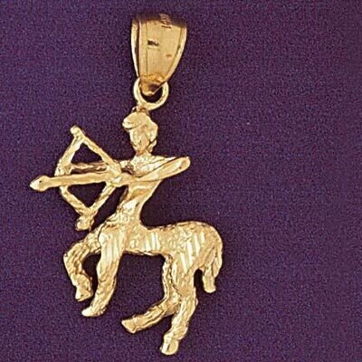 Dazzlers Jewelry Sagittarius Archer Zodiac Pendant Necklace Charm Bracelet in Yellow, White or Rose…