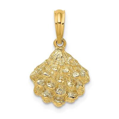 Textured Oyster Shell Charm 14k Gold 2-D K7654, MPN: K7654, 637218012084