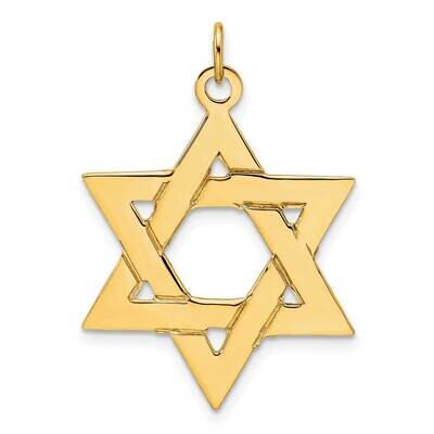 Solid Star of David Pendant 14k Gold Polished XR1961, MPN: XR1961,