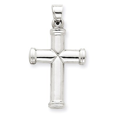 Polished Cross Pendant 14k White Gold D3174, MPN: D3174, 883957899251