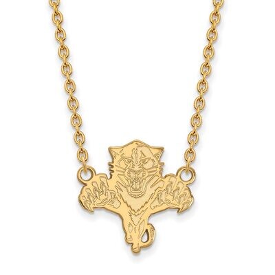 Florida Panthers Large Pendant with Chain Necklace Gold-plated Silver GP008PTH-18, MPN: GP008PTH-18…
