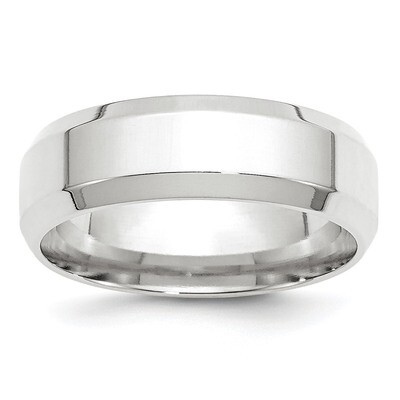 7mm Bevel Edge Comfort Fit Band 14k White Gold WBEC070 Engravable, MPN: WBEC070, 886774457314