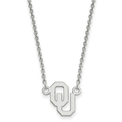 Oklahoma Small Pendant with Necklace 14k White Gold 4W015UOK-18, MPN: 4W015UOK-18, 886774840796