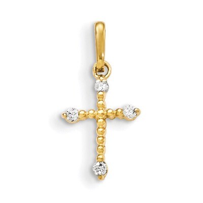 CZ Children&#39;S Cross Pendant 14k Gold YC1117, MPN: YC1117, 191101455421