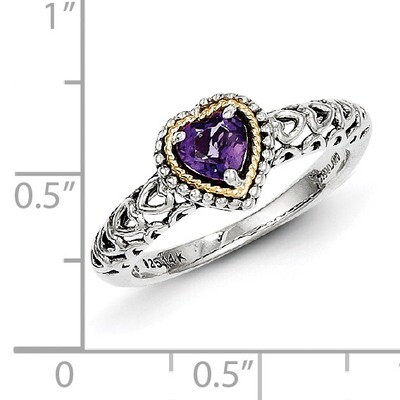 Amethyst Ring Sterling Silver &amp; 14k Gold QTC712, MPN: QTC712, 883957409160