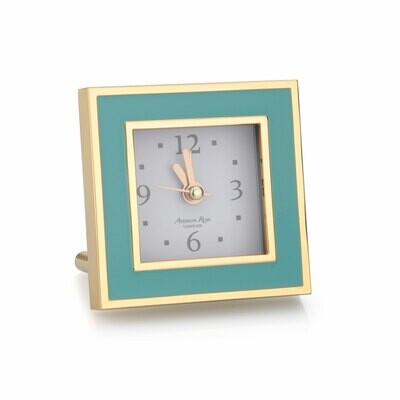 Addison Ross Turquoise &amp; Gold Square Silent Alarm Clock 3 x 3 Inch e-Gold Plating FR1021, MPN: FR10…