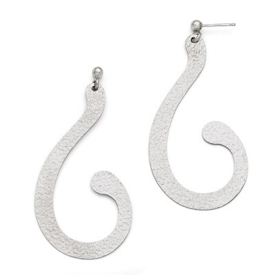 Leslie&#39;s Polished and Textured Post Dangle Earrings - Sterling Silver HB-QLE399, MPN: QLE399, 88677…