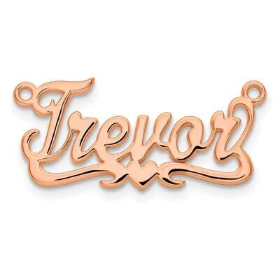 Polished Heart Name Plate Sterling Silver Rose-plated XNA145RP, MPN: XNA145RP,