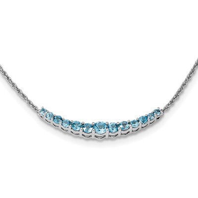 Blue Topaz Pendant with Necklace 18 Inch Sterling Silver Rhodium-plated QX990BT-18, MPN: QX990BT-18…