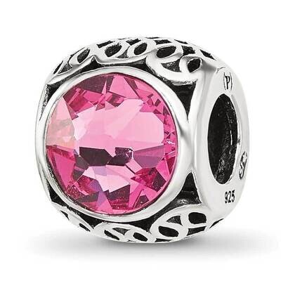 Antiqued Pink Swarovski Crystal Bead Sterling Silver QRS4369, MPN: QRS4369,