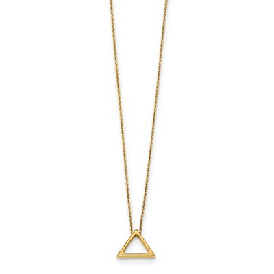 Leslie&#39;s Triangle with 2 inch Extender Necklace 16 Inch 14k Gold Polished HB-LF1015-16, MPN: LF1015…