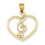 Treble Clef in Heart Charm 14k Gold K4943, MPN: K4943, 886774616889