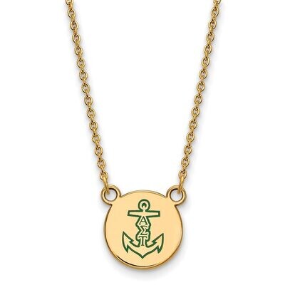 Alpha Sigma Tau Extra Small Enameled Pendant with 18 Inch Chain Gold-plated Silver GP044ALS-18, MPN…