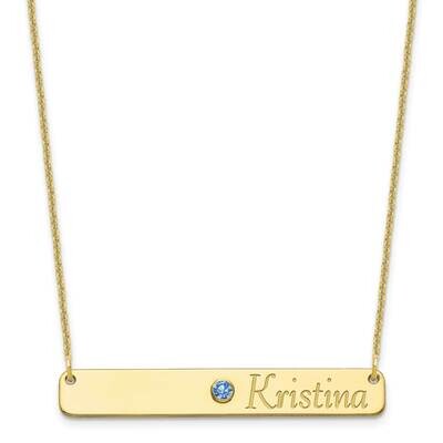 Personalized Bar with 18k Gold Bezel Birthstone Necklace 10k Gold 10XNA980Y, MPN: 10XNA980Y,
