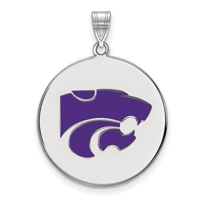 Kansas State University Large Enamel Disc Pendant Sterling Silver SS070KSU, MPN: SS070KSU, 88677468…