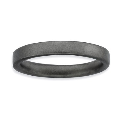 Black-plated Satin Ring - Sterling Silver QSK273, MPN: QSK273, 883957290027