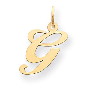 Initial G Charm 14K Gold Medium Fancy Script YC652G, MPN: YC652G, 886774136745