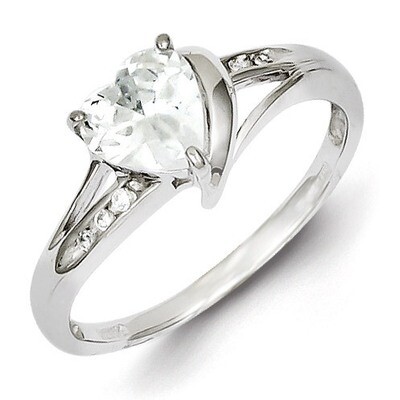 Triangle Ring Sterling Silver Rhodium-plated Diamond QR4295, MPN: QR4295, 883957482064