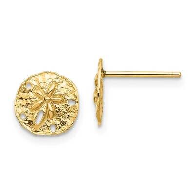 Sand Dollar Post Earrings 14k Gold TC1022, MPN: TC1022, 883957894782