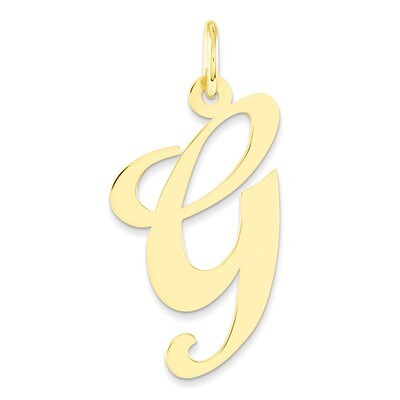 Initial G Charm 14k Gold Large Fancy Script YC654G, MPN: YC654G, 886774136950