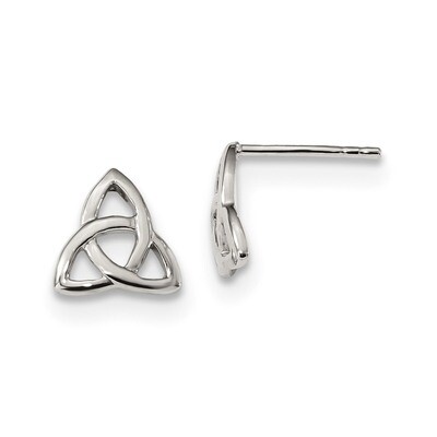 Celtic Knot Post Earrings Sterling Silver Rhodium-plated Polished QE13549, MPN: QE13549, 1911012323…