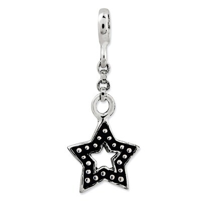 Star 1/2 inch Dangle Enhancer Sterling Silver Enameled QN159, MPN: QN159, 883957577494