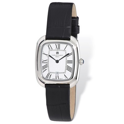Charles Hubert Square Face Black Leather Band Watch Ladies XWA4843, MPN: XWA4843, 848870007121
