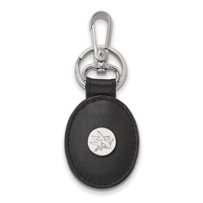 San Jose Sharks Black Leather Oval Key Chain Sterling Silver SS011SHA-K1, MPN: SS011SHA-K1, 8867747…