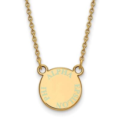 Alpha Epsilon Phi Extra Small Enameled Pendant with 18 Inch Chain Gold-plated Silver GP014AEP-18, M…