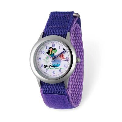Disney Mulan Silver-tone Purple Nylon Band Kids Watch XWA6229, MPN: XWA6229, 839628008873