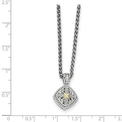 Diamond Necklace Sterling Silver &amp; 14k Gold QTC1171, MPN: QTC1171, 886774377636