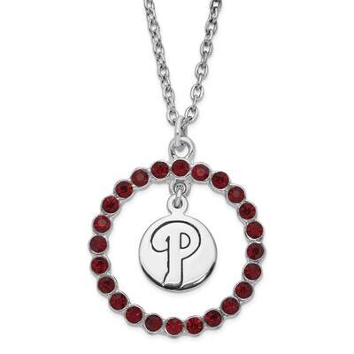 MLB Philadelphia Phillies Silver-tone Crystal Wreath Necklace PHI067N-CR