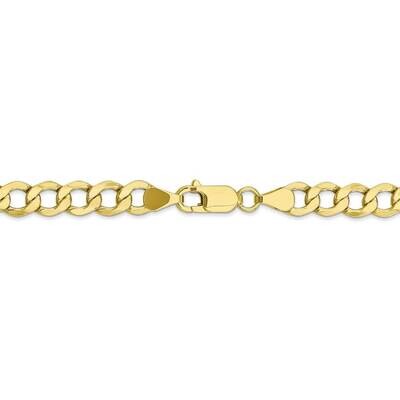 26 Inch 6.5mm Semi-Solid Curb Link Chain 10k Yellow Gold 10BC109-26, MPN: 10BC109-26, 886774570419