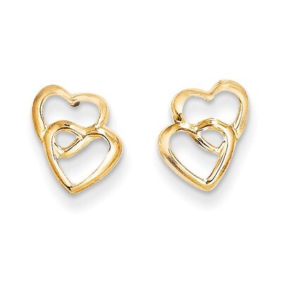 Hearts Post Earrings - 14k Gold SE2040 by Madi K, MPN: SE2040, 883957000350