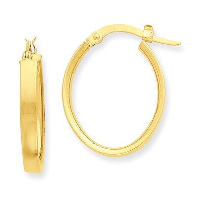 Oval Hoop Earrings 14k Gold PRE556, MPN: PRE556, 883957325958