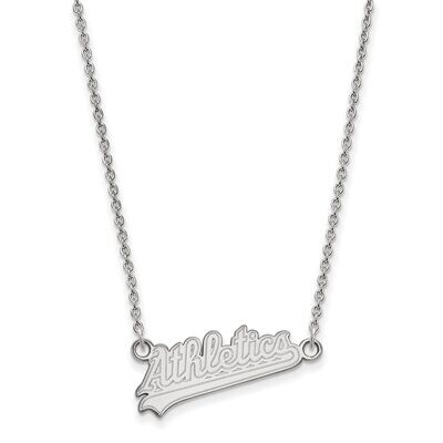 Oakland Athletics Small Pendant with Chain Necklace 14k White Gold 4W016ATH-18, MPN: 4W016ATH-18, 8…