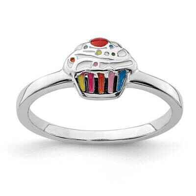 Childs Enameled Cupcake Ring Sterling Silver Rhodium-plated QR6801, MPN: QR6801, 886774035826