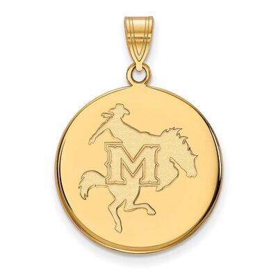 McNeese State University Large Disc Pendant 14k Yellow Gold 4Y001MNS, MPN: 4Y001MNS, 886774856247