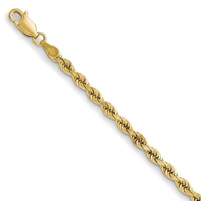 Leslie&#39;s 3.5mm Diamond Cut Lightweight Rope Chain 24 Inch - 14k Gold HB-7049-24, MPN: 7049-24, 8867…