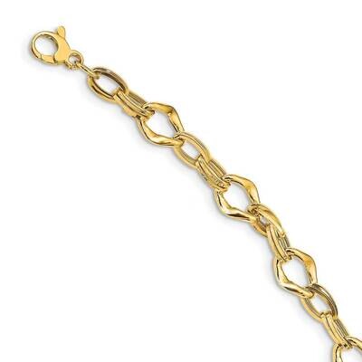 .25 in ext. Fancy Link Bracelet 14K Gold Polished SF2579-7, MPN: SF2579-7, 191101981531