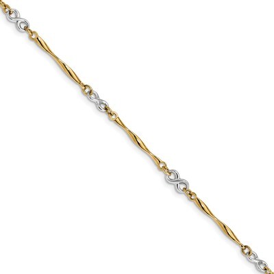 7.5 Inch Polished Infinity Bracelet 14k Two-Tone Gold FB1484-7.5, MPN: FB1484-7.5, 883957819198