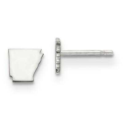 Arkansas State Small Earrings 14k White Gold Engravable XNE50W-AR, MPN: XNE50W-AR, 886774758350