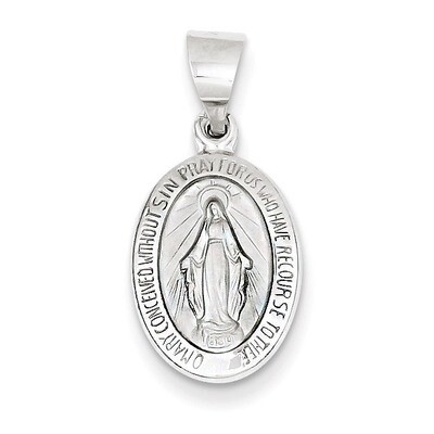 Polished and Satin Miraculous Medal Pendant 14k White Gold XR1400, MPN: XR1400, 886774619606