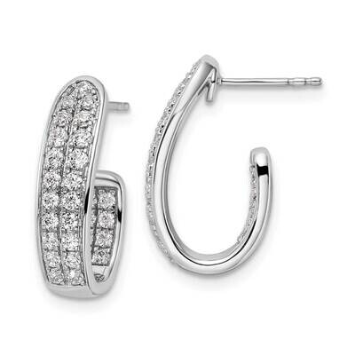 Si1/Si2, G H I, In and Out J-Hoop Earrings 14k White Gold Lab Grown Diamond EM9119-100-WLG, MPN: EM…
