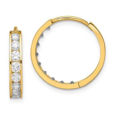 Hinged Hoop Earrings 14k Gold CZ Diamond YE1843, MPN: YE1843, 886774006604