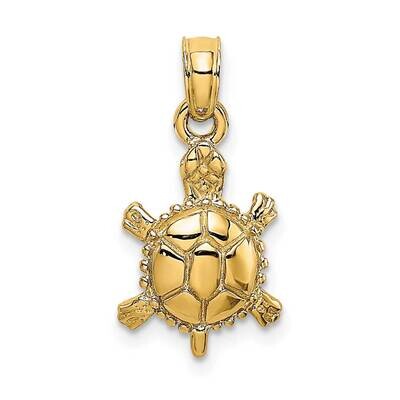 Land Turtle Charm 14k Gold 3-D Polished K6611, MPN: K6611, 637218112913