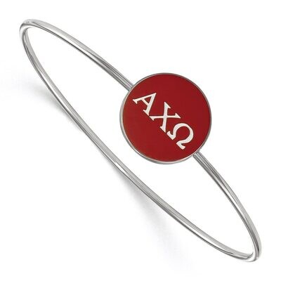 Alpha Chi Omega Enameled Slip-on Bangle Sterling Silver SS024ACO-7, MPN: SS024ACO-7, 886774604169